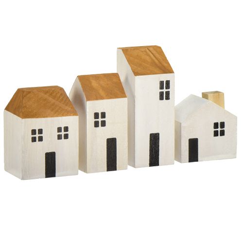 Floristik24 Case decorative in legno case legno bianco marrone 4,5-8 cm 4 pz