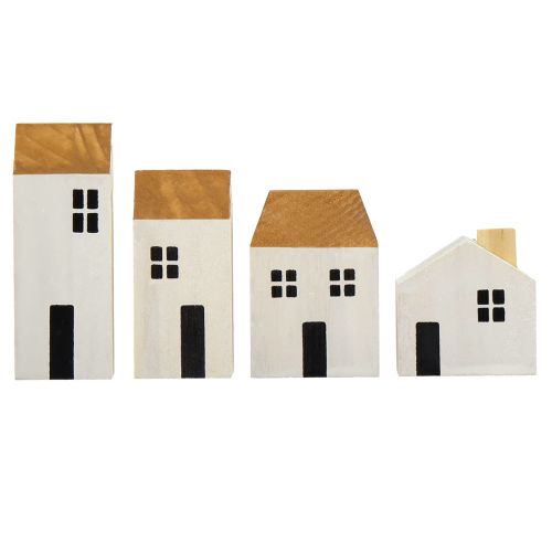 Floristik24 Case decorative in legno case legno bianco marrone 4,5-8 cm 4 pz