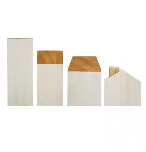 Prodotto Case decorative in legno case legno bianco marrone 4,5-8 cm 4 pz
