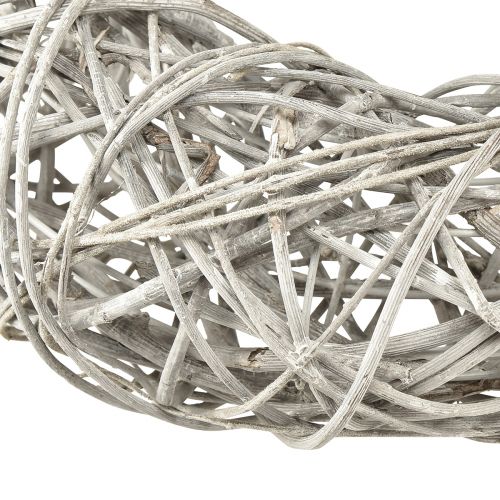 Prodotto Corona decorativa in legno corona rattan bianco naturale Ø30cm H9,5cm