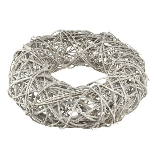 Prodotto Corona decorativa in legno corona rattan bianco naturale Ø30cm H9,5cm