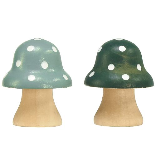 Prodotto Funghi In Legno Funghi Decorativi Mini Funghi Funghi In Legno Verde Menta 4cm 12 pz