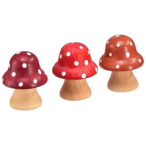 Funghi In Legno Funghi Decorativi Mini Funghi Funghi In Legno Rosso Arancione 4cm 12 pz