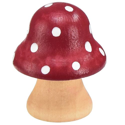Prodotto Funghi In Legno Funghi Decorativi Mini Funghi Funghi In Legno Rosso Arancione 4cm 12 pz