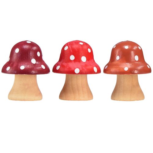 Prodotto Funghi In Legno Funghi Decorativi Mini Funghi Funghi In Legno Rosso Arancione 4cm 12 pz