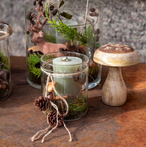 Prodotto Funghi in legno funghi decorativi legno naturale decorazione autunnale Ø10cm H12cm 2 pezzi