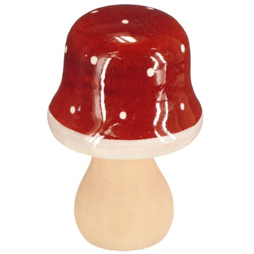 Prodotto Funghi di legno, funghi velenosi, decorazione, legno, FSC, rosso-marrone, H6,5/7 cm, 4 pezzi