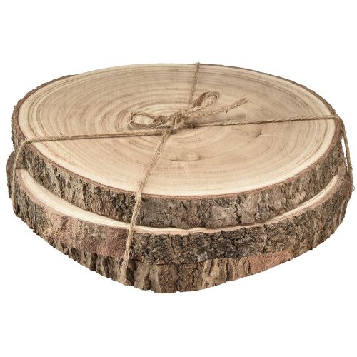 Prodotto Dischi in legno disco per albero Paulownia naturale Ø26-28cm 3 pz