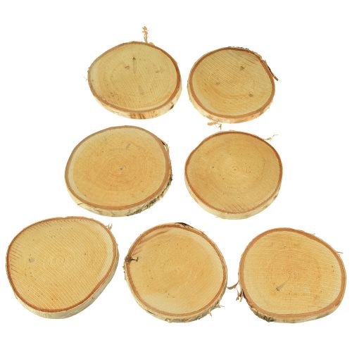 Prodotto Dischi di legno con corteccia Disco di betulla naturale Ø9-10cm 7 pz