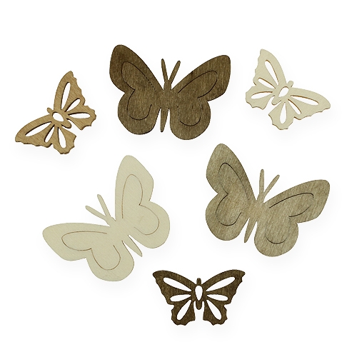 Floristik24 Farfalle in legno naturali 4 cm 72 pz