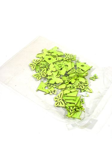 Prodotto Assortimento di farfalle in legno assortito 60 pezzi verde