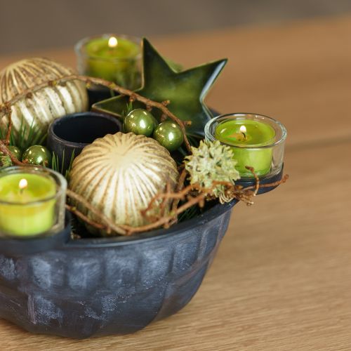 Floristik24 Stelle in legno Decorazione natalizia decorazione sparsa verde lucido Ø5cm 8 pezzi