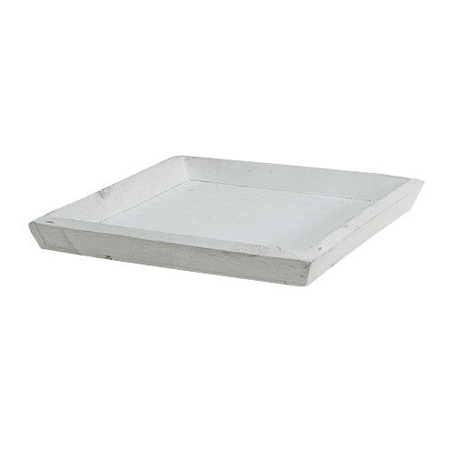 Floristik24 Vassoio in legno bianco 30cmx30cm