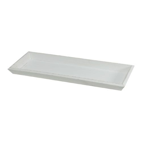 Floristik24 Vassoio in legno bianco 39 cm x 15 cm