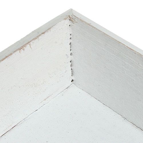 Floristik24 Vassoio in legno bianco 39 cm x 15 cm