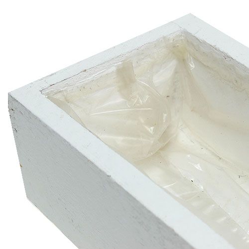 Floristik24 Scatola di legno con pellicola bianca 50 cm x 9 cm x 6 cm