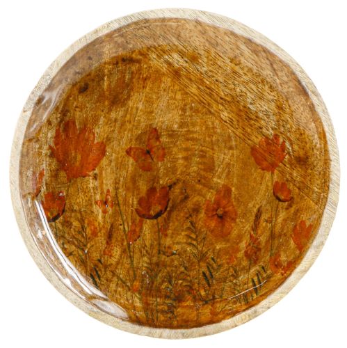 Prodotto Piatto in legno Fiori Farfalla Naturale Rosa Ø15cm 3pz