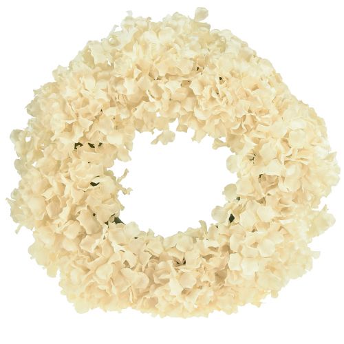 Corona di ortensie ortensie artificiali color crema Ø40cm