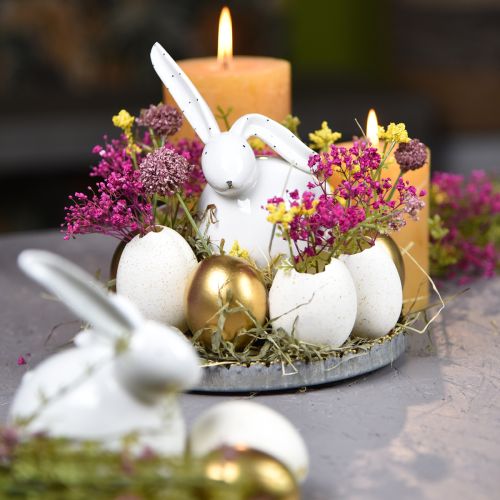Prodotto Uova Di Gallina Uova Soffiate Dorate Decorazione Pasquale 10 pz