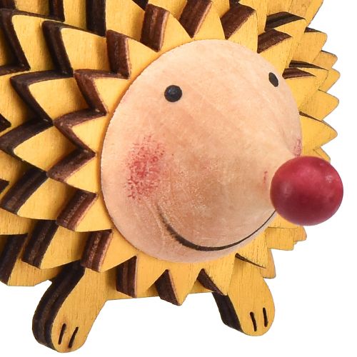 Prodotto Decorazione a forma di riccio in legno autunnale arancione giallo 8×7×6cm 4 pezzi
