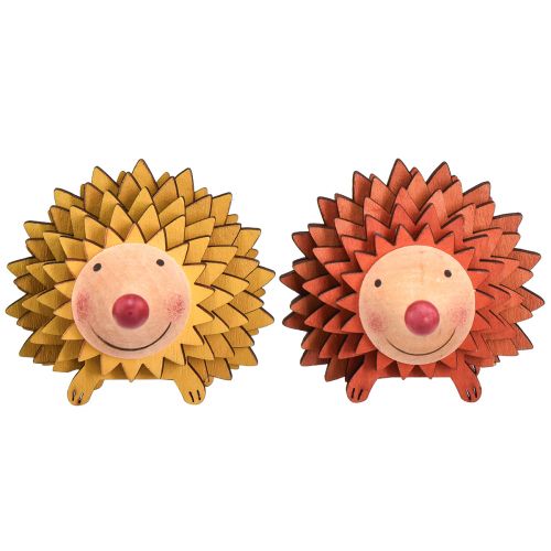 Prodotto Decorazione a forma di riccio in legno autunnale arancione giallo 8×7×6cm 4 pezzi