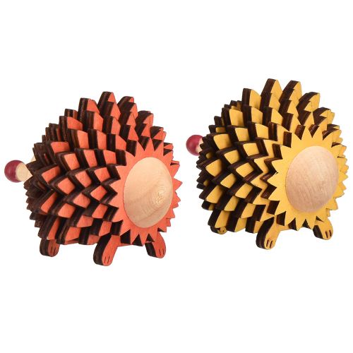 Prodotto Decorazione a forma di riccio in legno autunnale arancione giallo 8×7×6cm 4 pezzi