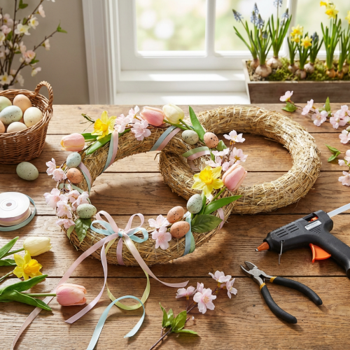 Prodotto Ghirlanda di paglia per fioristi per ghirlande creative per porte e decorazioni stagionali 25/4 cm 2 pezzi