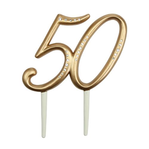 Floristik24 Numero Giubileo "50" per collegare oro 15,5 cm