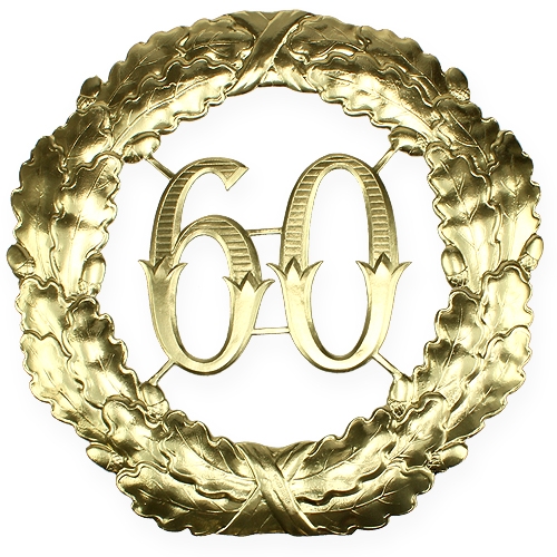 Floristik24 Numero anniversario 60 in oro Ø40cm