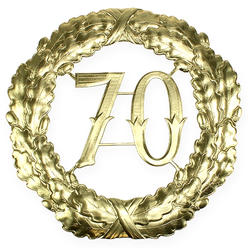 Floristik24 Anniversario numero 70 in oro Ø40cm