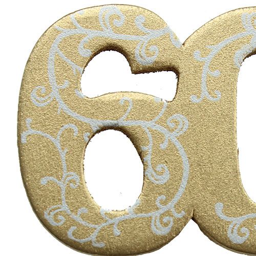 Floristik24 Numero "60" da incollare in legno oro 36 pezzi