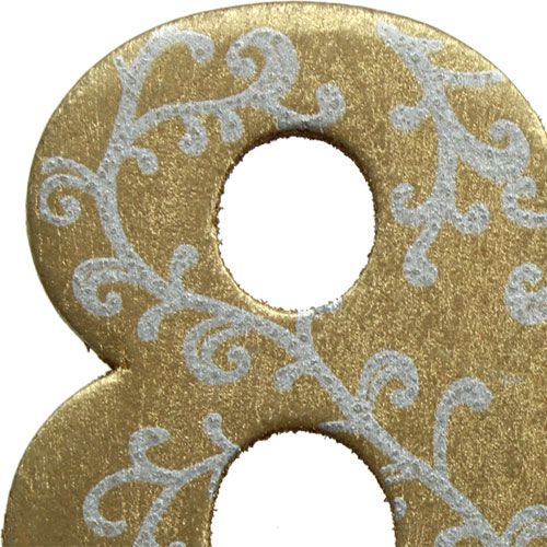 Numero anniversario "80" sul legno del personale, oro 36 pezzi | Floristik24.it