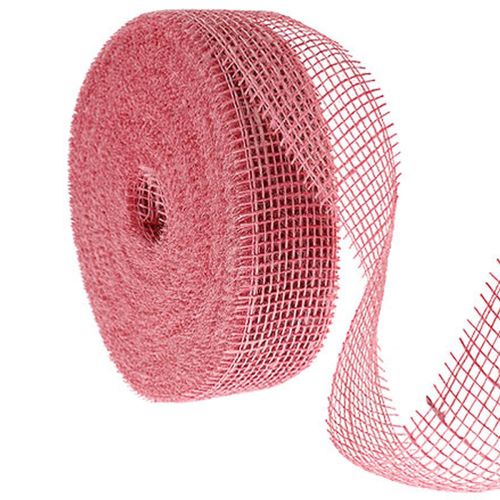 Floristik24 Nastro di iuta, rosa, largo 5 cm, lungo 40 m