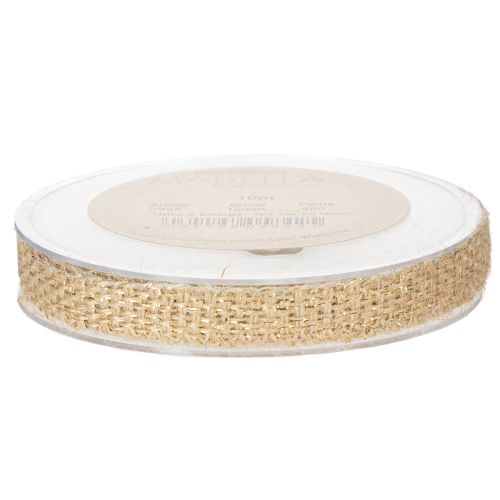 Prodotto Nastro di juta, nastro decorativo rustico, juta naturale, oro, 12 mm, 10 m