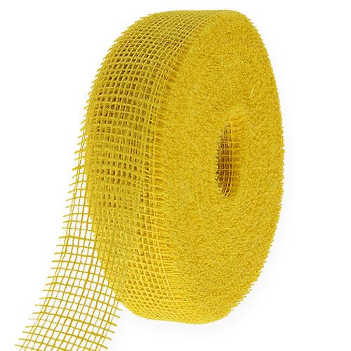 Floristik24 Nastro di iuta giallo 5cm 40m