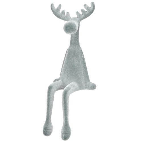 Alce decorativo bordo seduta H31cm grigio 3 pezzi