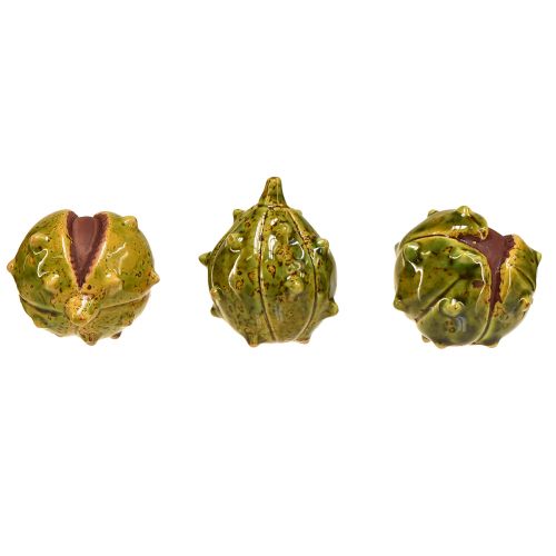 Prodotto Castagne decorative in verde-giallo – 6 cm – decorazione ideale per l'autunno e le vacanze – 6 pz