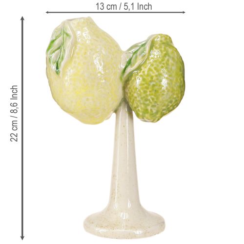 Prodotto Vaso in ceramica decorato a forma di limone, decorazione da tavola mediterranea H22cm