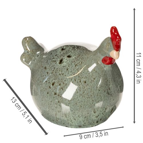 Prodotto Figura decorativa in ceramica a forma di pollo per la zona giorno, dal design rustico e dalla forma astratta, 13 cm, 2 pezzi
