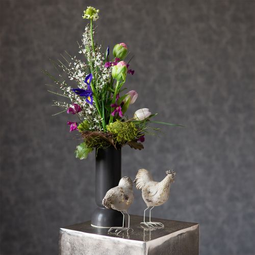 Prodotto Vaso in ceramica nero moderno di forma ovale Ø11cm H25,5cm