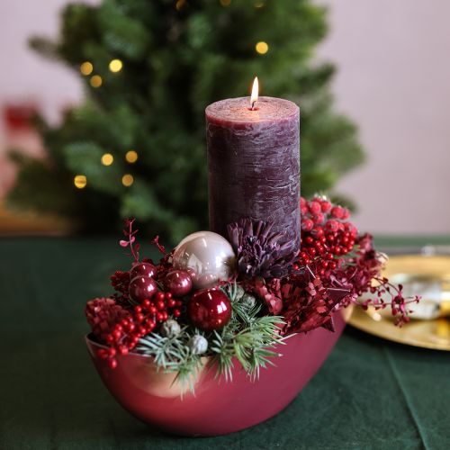 Prodotto Candele Candele a colonna bordeaux tinta unita 85x200mm 2 pz
