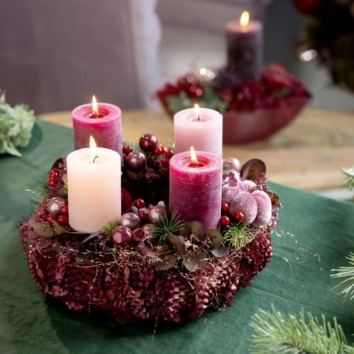 Prodotto Candele Candele pilastro Pink Berry 3 colori 60x80mm 12 pz