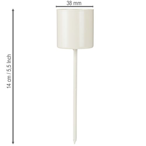 Prodotto Portacandele per candele coniche spesse, metallo, beige, 3,8 x 14 cm, 4 pezzi