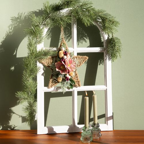 Floristik24 Portacandele Portacandele in vetro per albero di Natale verde Ø6cm H8cm 2pz