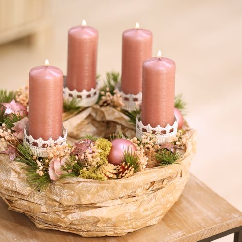 Prodotto Portacandele bianco antico Ø7cm H12cm 4pz
