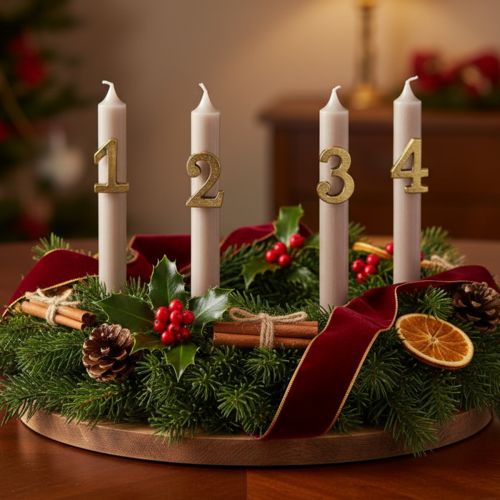 Spille per candela dell'Avvento, numeri da 1 a 4, set da 4, 4 cm, 4 pezzi | Floristik24.it