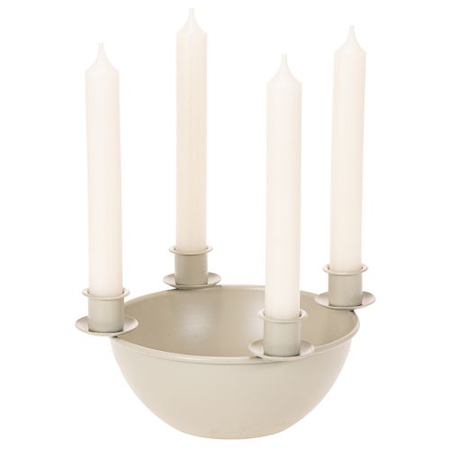 Portacandele con 4 supporti, corona d'Avvento moderna, beige, 15 cm | Floristik24.it