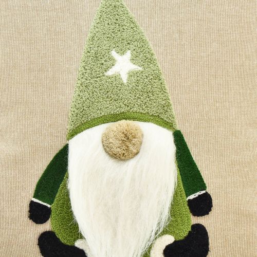 Prodotto Cuscino arredo con gnomo cuscino arredo verde beige 40×40cm