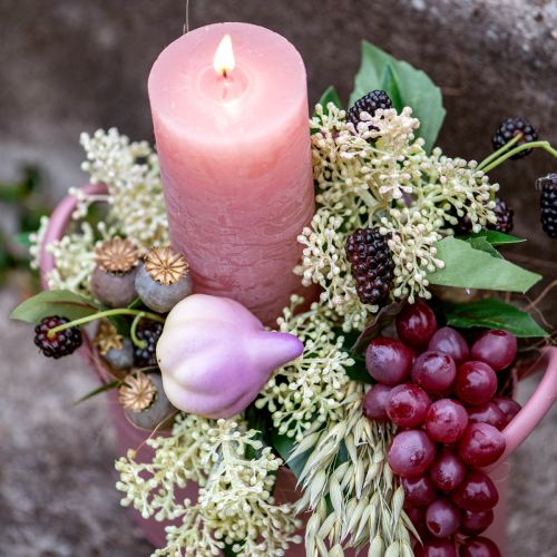 Prodotto Decorazione vegetale artificiale aglio rosa, bianco Ø6,5 cm 2 pz
