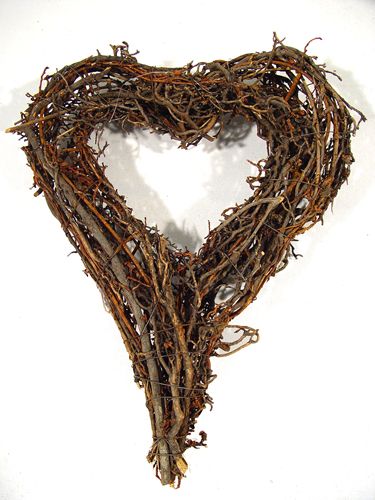 Floristik24 Ghirlanda di rami a forma di cuore 20x25 cm 4 pezzi naturale